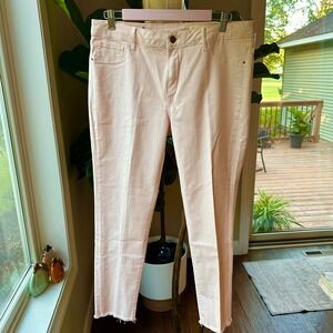 Treasure & Bond Blush Pink Denim Jeans Frayed Hem Crop Casual‎ Pants Size 32